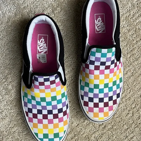 Vans Rainbow Checkered Sneakers Sz6 EUC - Picture 3 of 7